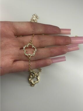 Gold Plated Clover Charm Necklace | Dainty Luxury Style | 42cm